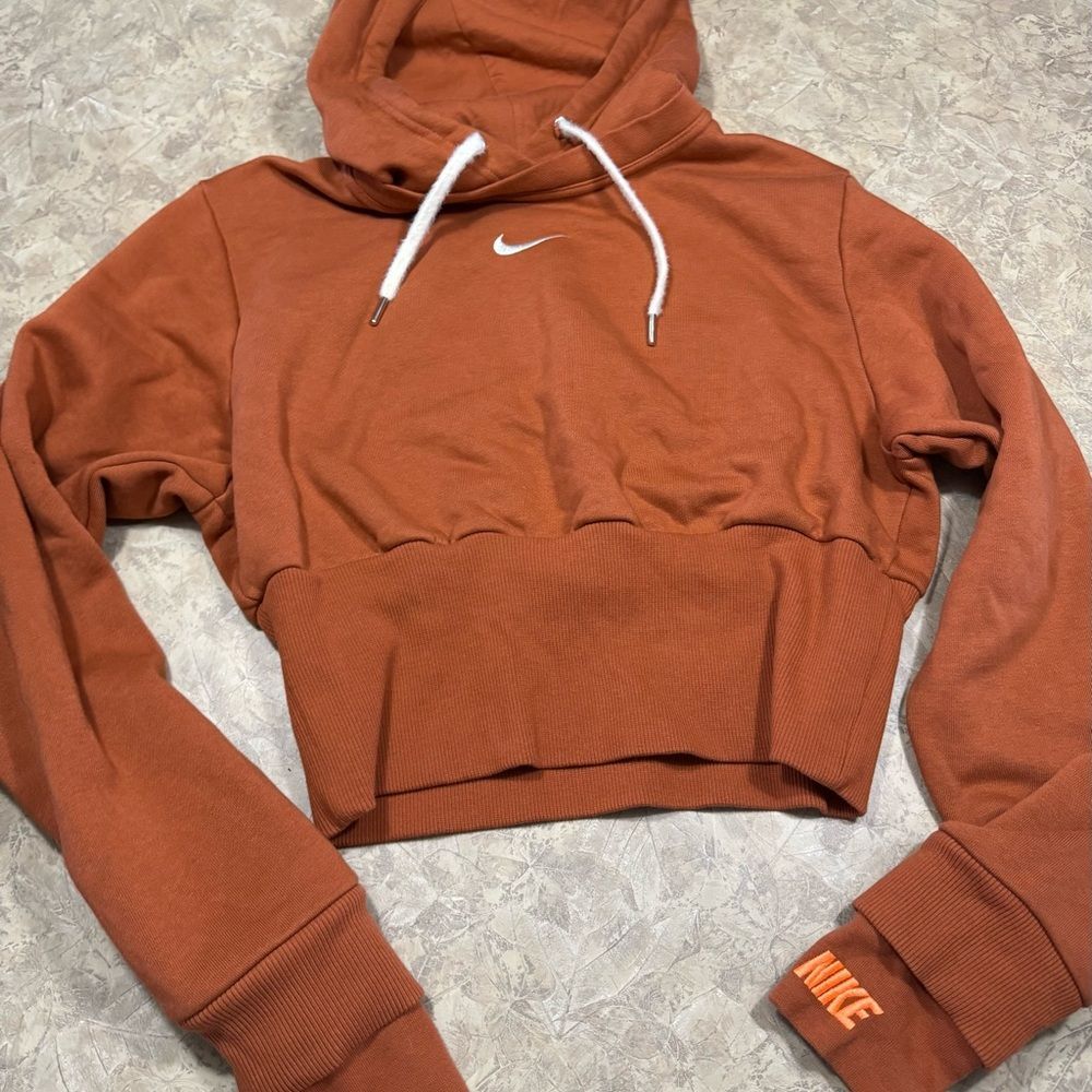 Nike Women's Burnt Orange Cropped Hoodie